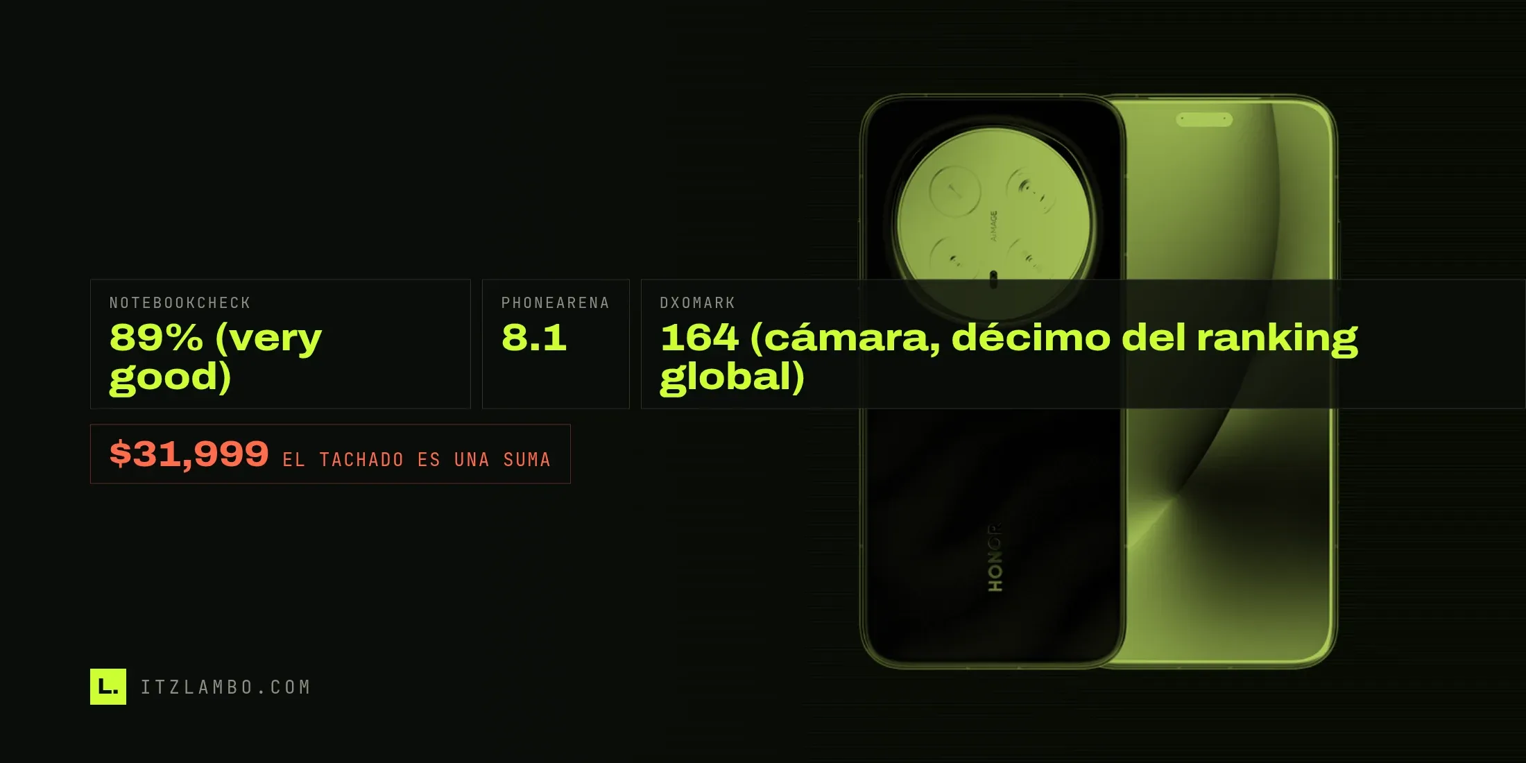 El HONOR Magic8 Pro en acabado Amanecer Dorado, de espaldas y de frente sobre fondo blanco, con su módulo circular de cuatro cámaras y el logotipo HONOR en la tapa, tratado en el duotono de la casa.